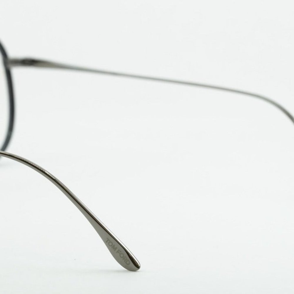 💯 NEW TOM FORD FT5666-B/O 001 BLACK WHITE GUNMETAL BLUE BLOCK EYEGLASSES - Picture 6 of 12